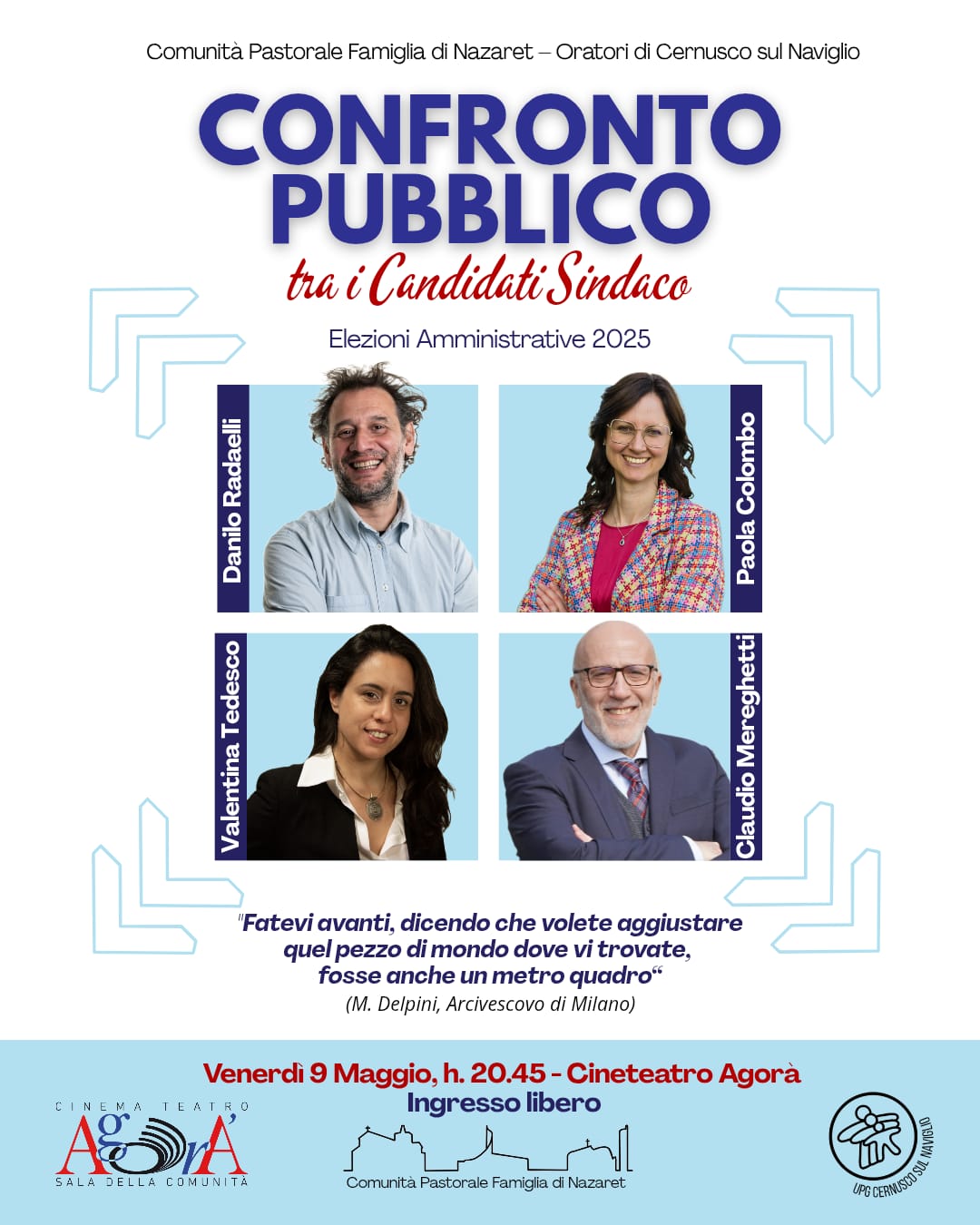Confronto Pubblico tra i candidati Sindaco organizzato dai Giovani degli Oratori