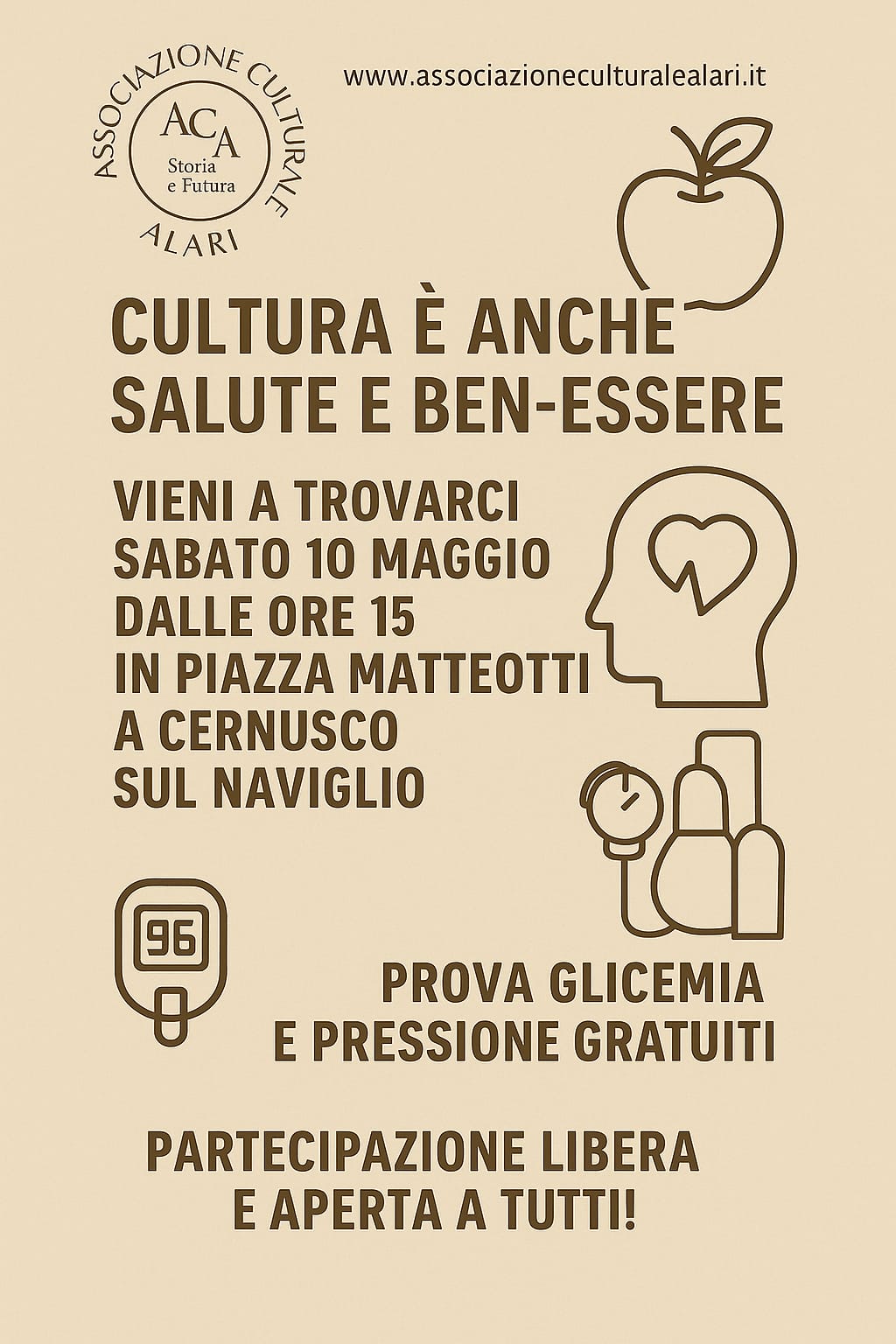 Cultura è anche ben-essere: prova glicemia e pressione gratuita con l'Associazione Alari